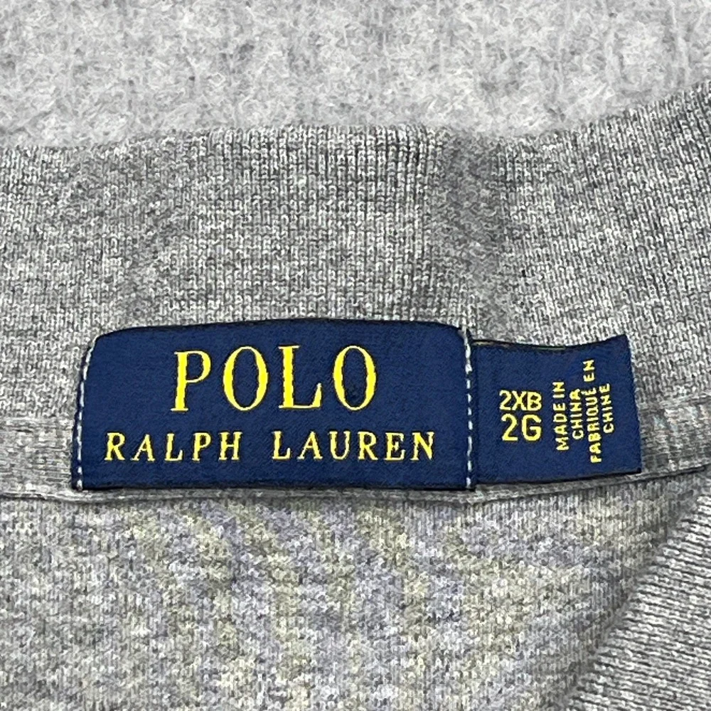 Polo Ralph Lauren Shirt Men's 2XB Gray Classic Flesh Pony Casual Cotton Knit Top